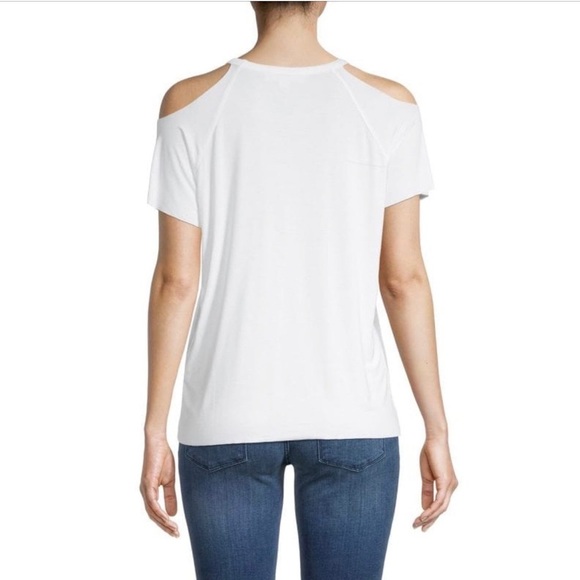 Lovestitch white cold shoulder t-shirt SM S small NEW NWT - Picture 2 of 4